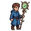 Hero wearing Worldroot Staff
