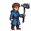 Hero wearing Iron War Hammer