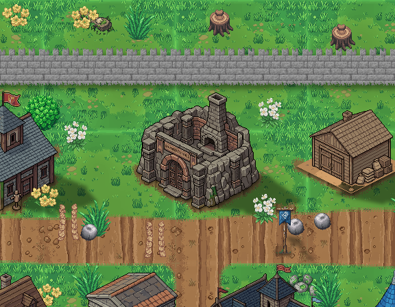 dwarf hall in the village